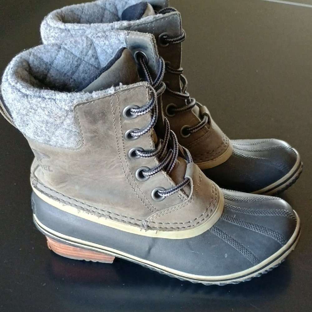 Sorel Gray and Brown Winter Boots